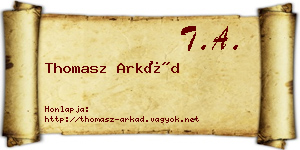 Thomasz Arkád névjegykártya